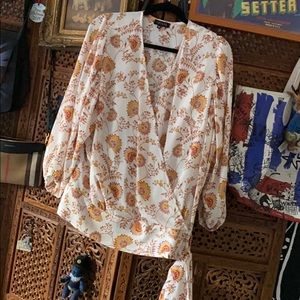 1. State floral cross body blouse